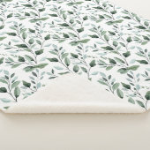 Couverture Sherpa Sage Green Aquarelle Boho Botanique Feuille Cadeau (3/4)