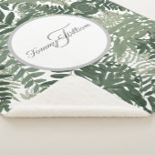 Couverture Sherpa Sage Green Floral Élégant (3/4)