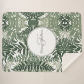 Couverture Sherpa Sage Green Floral Élégant (Devant (Horizontal))