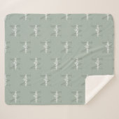 Couverture Sherpa Sage Green - Monogramme répétitif Nom personnalisé (Devant (Horizontal))