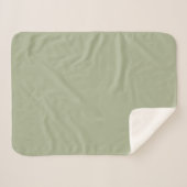 Couverture Sherpa Sage Monogramme Initiale Doux Chaud Cosy (Devant (Horizontal))