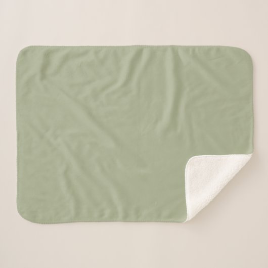 Couverture Sherpa Sage Monogramme Initiale Doux Chaud Cosy (Devant (Horizontal))