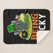 Couverture Sherpa Saint Patrick's Day Être chanceux (Devant (Horizontal))