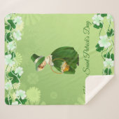 Couverture Sherpa Saint Patricks Day Shamrock mignonne Lucky Girl Gr (Devant (Horizontal))