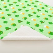 Couverture Sherpa Saint Patrick's Day Shamrock Pot of Gold Celtic Kn (3/4)