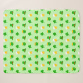 Couverture Sherpa Saint Patrick's Day Shamrock Pot of Gold Celtic Kn (Devant (Horizontal))