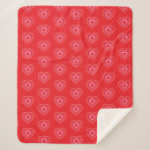Couverture Sherpa Saint Valentin Coeurs rose et rouge (Devant)