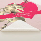 Couverture Sherpa Saint Valentin Coeurs rose Sherpa Blanket (3/4)