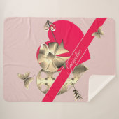 Couverture Sherpa Saint Valentin Coeurs rose Sherpa Blanket (Devant (Horizontal))