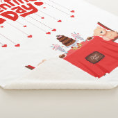Couverture Sherpa Saint-Valentin Cute Chocolates Coeurs Nounours (3/4)