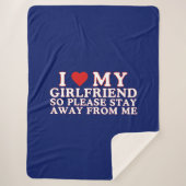 Couverture Sherpa Saint Valentin J'aime ma petite amie (Devant)