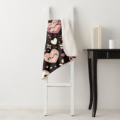 Couverture Sherpa Saint Valentin Kawaii Chats Coeurs Motif (En situation)