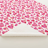 Couverture Sherpa Saint-Valentin Rose Amour Coeur (3/4)