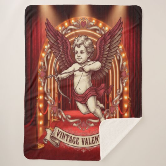 Couverture Sherpa Saint-Valentin vintage (Devant)