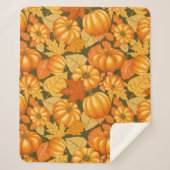 Couverture Sherpa Saison d'automne Halloween Citrouille Motif (Devant)