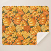 Couverture Sherpa Saison d'automne Halloween Citrouille Motif (Devant (Horizontal))