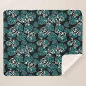Couverture Sherpa Salamander et Motif de la feuille verte (Devant (Horizontal))
