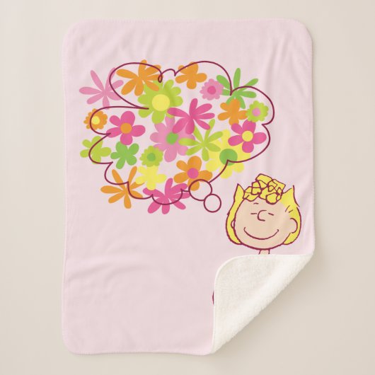 Couverture Sherpa Sally Pensant aux Fleurs (Devant)