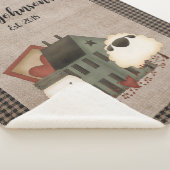 Couverture Sherpa Salon Vert Primitif Accueil Avec Mouton (3/4)