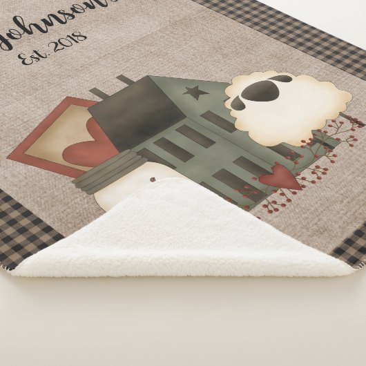 Couverture Sherpa Salon Vert Primitif Accueil Avec Mouton (3/4)