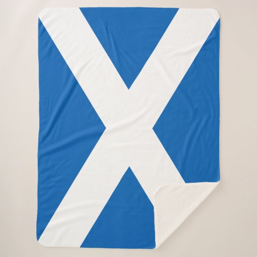 Couverture Sherpa Saltire ~ Drapeau de l'Ecosse Sherpa Blanket (Devant)