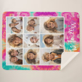 Couverture Sherpa Salutations au Nouvel An Cravate-Dye Turquoise les (Devant (Horizontal))