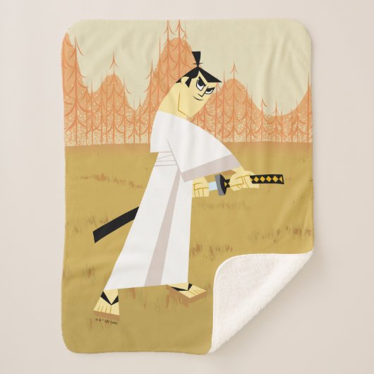 Couverture Sherpa Samouraï Jack Drawing Sword (Devant)