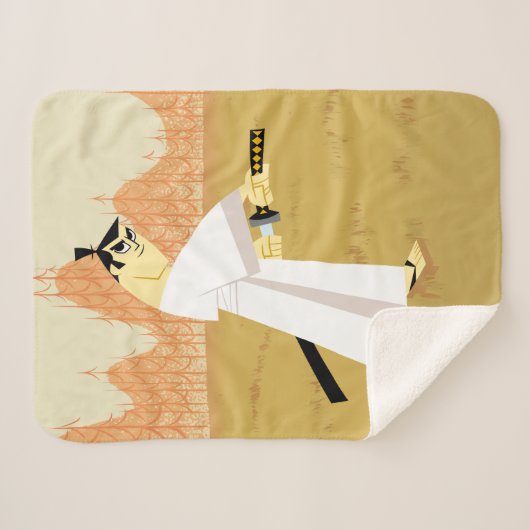 Couverture Sherpa Samouraï Jack Drawing Sword (Devant (Horizontal))
