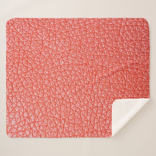 Couverture Sherpa Sample of orange leather upholstery textureabstrac (Devant (Horizontal))