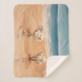 Couverture Sherpa Sandpipers au bord de la mer Sherpa Blanket (Devant)