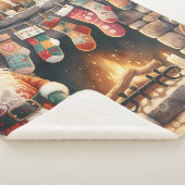 Couverture Sherpa Santa by Fireplace Christmas Stockings (3/4)