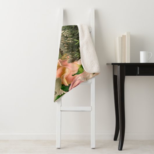 Couverture Sherpa Santa Claus Noël Antiquité Belle Art (En situation)