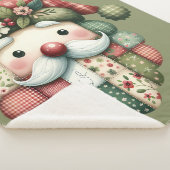 Couverture Sherpa Santa folklorique patchwork fantaisiste de Noël (3/4)