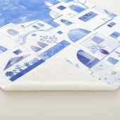 Couverture Sherpa Santorin Grec Ile Aquarelle Townscape (3/4)