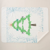 Couverture Sherpa Sapin de Noël Étincelant (Devant (Horizontal))