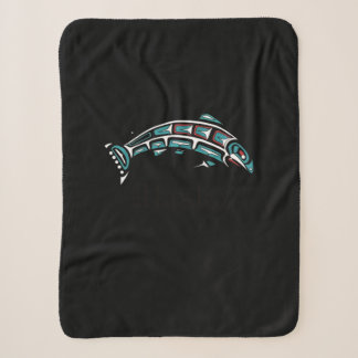 Couverture Sherpa Saumon de l'Alaska Pêche Amérindien