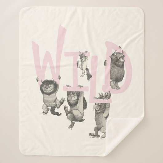 Couverture Sherpa SAUVAGE | Wild Things et Max - Rose (Devant)