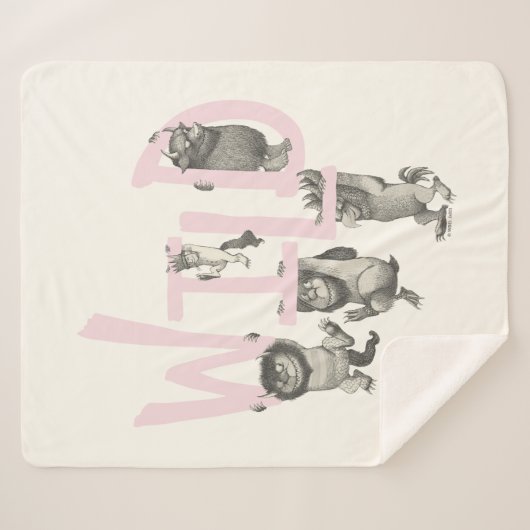 Couverture Sherpa SAUVAGE | Wild Things et Max - Rose (Devant (Horizontal))
