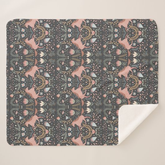 Couverture Sherpa Scandi Unicornes Sherpa Blanket (Devant (Horizontal))