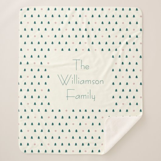 Couverture Sherpa Scandinave Arbres de Noël Motif Personnalisé (Devant)