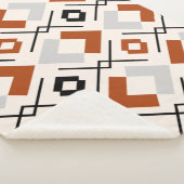 Couverture Sherpa Scandinave brûlé orange gris et beige géométrique (3/4)