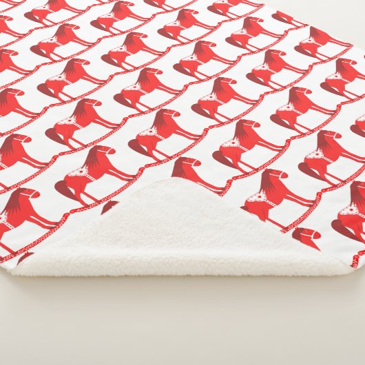 Couverture Sherpa Scandinave Noël Cheval Rocking Motif (3/4)