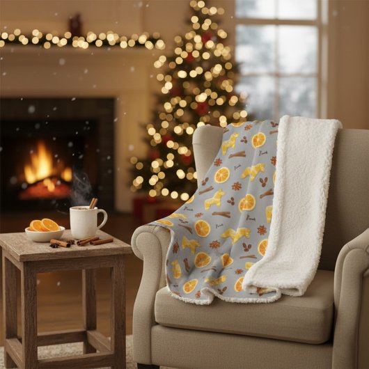 Couverture Sherpa Scandinavian Gingerbread & Citrus Holiday 