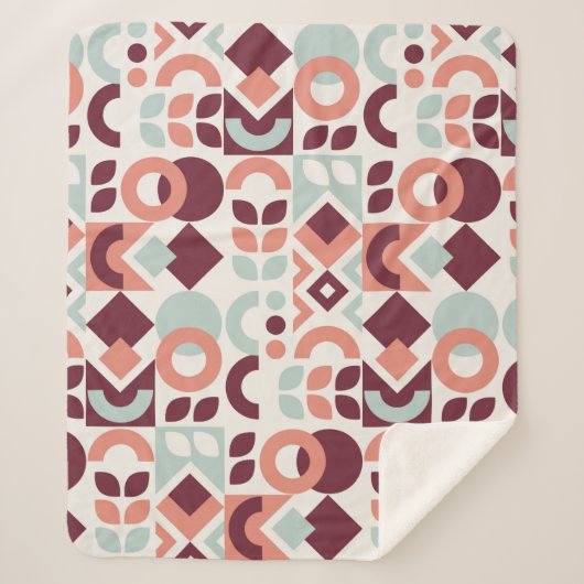Couverture Sherpa Scandinavian pattern design. Simple modern retro b (Devant)