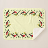 Couverture Sherpa Scarlet Tanagers Bird Art Sherpa Blanket (Devant (Horizontal))
