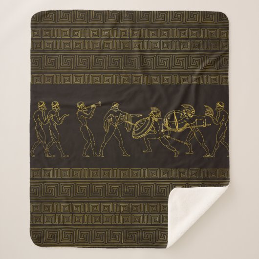 Couverture Sherpa Scène antique de Sparte Grèce sur le motif grec (Devant)