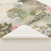 Couverture Sherpa Scène de jardin de fleurs de cerisier (3) (3/4)