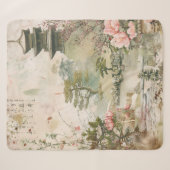 Couverture Sherpa Scène de jardin de fleurs de cerisier (3) (Devant (Horizontal))