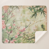 Couverture Sherpa Scène de jardin de fleurs de cerisier (5) (Devant (Horizontal))