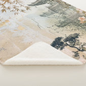 Couverture Sherpa Scène de jardin de fleurs de cerisier (7) (3/4)